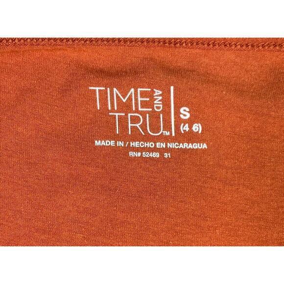 TIME AND TRU BURNT ORANGE ADJUSTABLE STRAPS STRETCH KNIT CAMI/Tank Sz S (4-6) - Picture 5 of 7